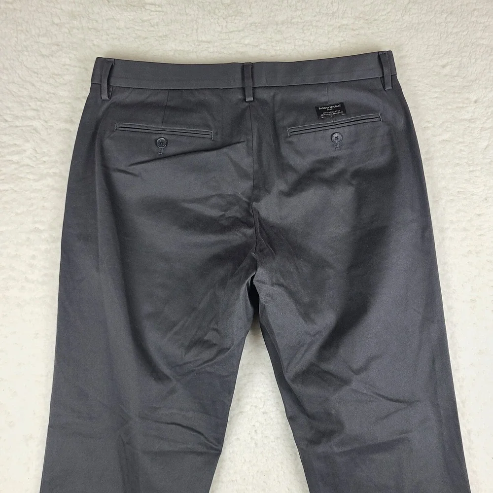 Banana Republic Pants Mens 34x32 Charcoal Gray Tapered Fit‎ Chino RMC *